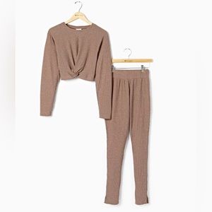 LILLIANNE || Ribbed Knit Leggings in Mocha - SZ XS ⭐️NWOT⭐️